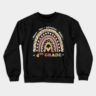 Back To School 4th Grade Where The Adventure Begins Rainbow Crewneck Sweatshirt